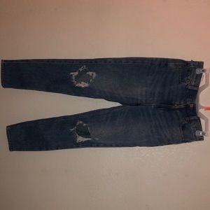 High waisted ripped mom jeans